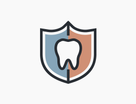 Animated tooth in a shield icon