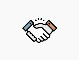 Animated hand shake icon