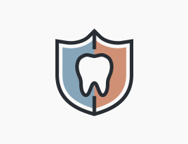 Animated tooth in a shield icon