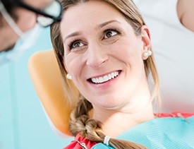 Smiling woman in dental chair